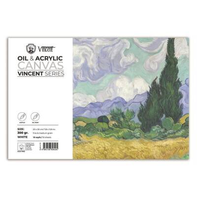 Vincent Oil & Acrylic Canvas White Tuval Dokulu Blok 300 gr 20x30 cm 10 Sayfa - 1