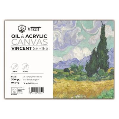 Vincent Oil & Acrylic Canvas White Tuval Dokulu Blok 300 gr 36x50 10 Sayfa - 1