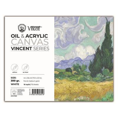 Vincent Oil & Acrylic Canvas White Tuval Dokulu Blok 300 gr 44x56 cm 10 Sayfa - 1