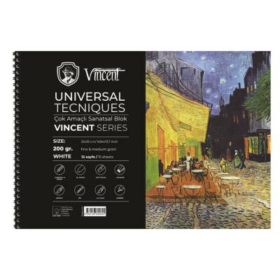 Vincent Universal Tecniques White Çok Amaçlı Sanatsal Blok 200 gr 25x35 cm 15 Sayfa - 1