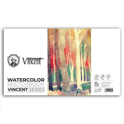 Vincent Watercolor Sketchbook White Suluboya Blok 300 gr 15x35 cm 10 Sayfa - 1