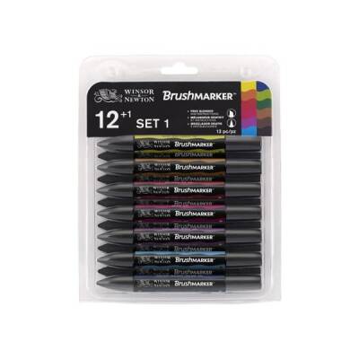 Winsor & Newton BrushMarker Kalem 12 Renk Vibrant Tones Set Güçlü Tonlar - 1