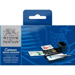 Winsor & Newton Cotman Field Box 1/2 Tablet Sulu Boya 12 Renk - Winsor & Newton