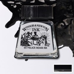 Winsor & Newton Drawing Ink Çizim Mürekkebi 030 Black Indian Ink - 1