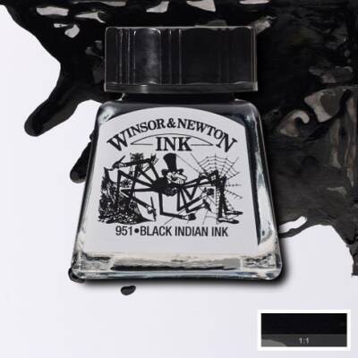 Winsor & Newton Drawing Ink Çizim Mürekkebi 030 Black Indian Ink - 1