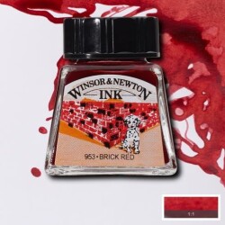 Winsor & Newton Drawing Ink Çizim Mürekkebi 040 Brick Red - 1