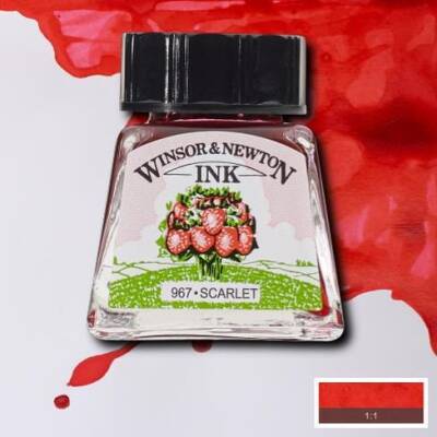 Winsor & Newton Drawing Ink Çizim Mürekkebi 601 Scarlet - 1