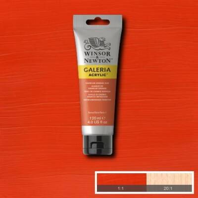 Winsor & Newton Galeria Akrilik Boya 120 ml. 090 Cadmium Orange Hue - 1