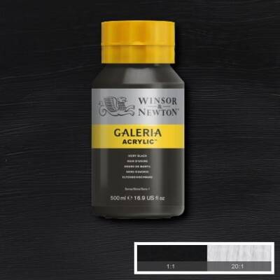 Winsor & Newton Galeria Akrilik Boya 500 ml. 331 Ivory Black - 1