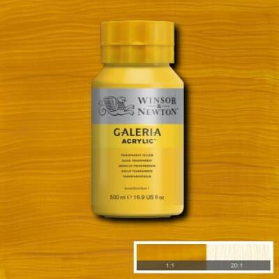 Winsor & Newton Galeria Akrilik Boya 500 ml. 653 Transparent Yellow - 1