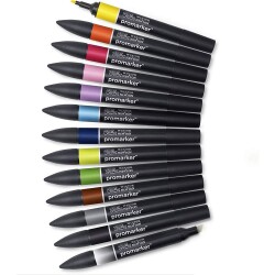 Winsor & Newton Promarker 12+1 Set 1 (12 Renk + Karıştırıcı) - 1