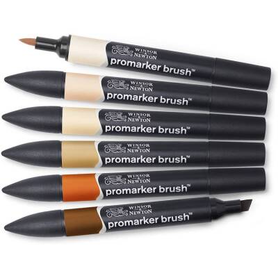 Winsor & Newton Promarker Brush Skin Tones Ten Renkleri Seti (6 Renk) - 1