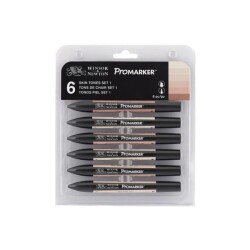 Winsor & Newton ProMarker Kalem 6 Renk SkinTones Set Ten Rengi Tonlar - 1