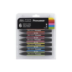 Winsor & Newton ProMarker Kalem 6 Renk Vibrant Tones Set Güçlü Tonlar - 1