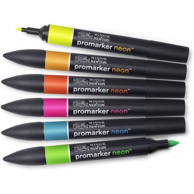 Winsor & Newton Promarker Neon Renkler Seti (6 Renk) - 1