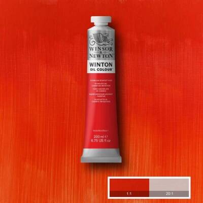 Winsor & Newton Winton Yağlı Boya 200 ml. 107 Cadmium Scarlet Hue - 1