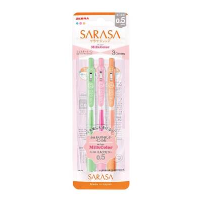 Zebra Sarasa Clip Jel Mürekkepli Roller Kalem 0.5 mm 3'lü Pastel Set - 1