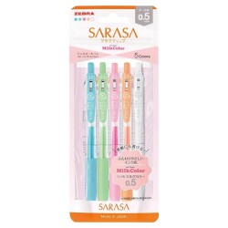 Zebra Sarasa Clip Jel Mürekkepli Roller Kalem 0.5 mm 5'li Pastel Set - Zebra