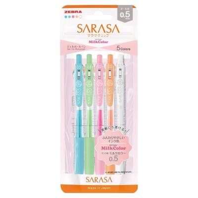 Zebra Sarasa Clip Jel Mürekkepli Roller Kalem 0.5 mm 5'li Pastel Set - 1