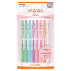 Zebra Sarasa Clip Jel Mürekkepli Roller Kalem 0.5 mm 8'li Pastel Set - Zebra