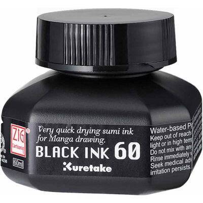 Zig Black Ink Siyah Yazı ve Çizim Mürekkebi 60 ml. (Hızlı Kuruyan) - 1