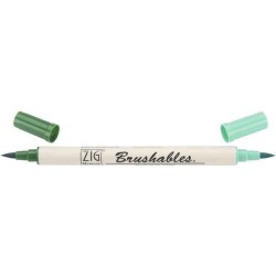 Zig Brushables 2 Renk Tonu Fırça Uçlu Marker Kalem 040 Pure Green - 1