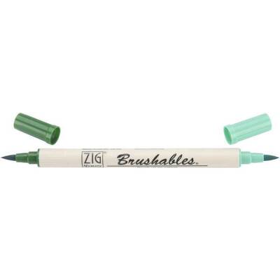 Zig Brushables 2 Renk Tonu Fırça Uçlu Marker Kalem 040 Pure Green - 1