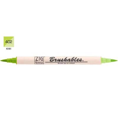 Zig Brushables 2 Renk Tonu Fırça Uçlu Marker Kalem 402 Kiwi - 1