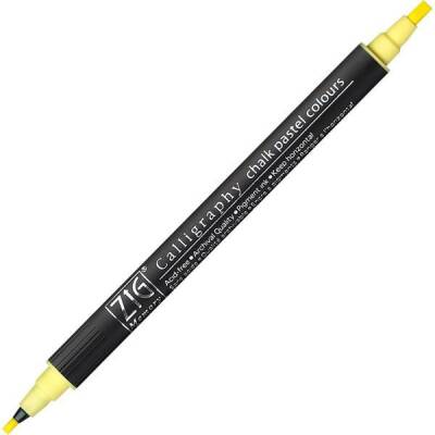 Zig Calligraphy Chalk Pastel Çift Uçlu Kaligrafi Kalemi PASTEL SARI - 1