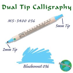 Zig Calligraphy Çift Uçlu Kaligrafi Kalemi 2 mm + 5 mm 036 Blue Bonnet - 1