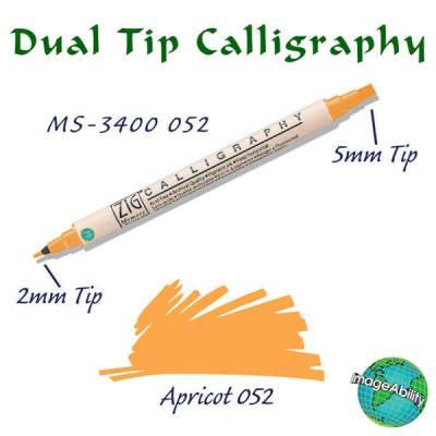 Zig Calligraphy Çift Uçlu Kaligrafi Kalemi 2 mm + 5 mm 052 Apricot - 1