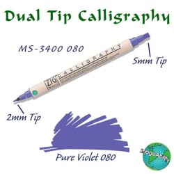 Zig Calligraphy Çift Uçlu Kaligrafi Kalemi 2 mm + 5 mm 080 Pure Violet - 1