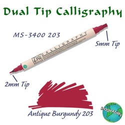 Zig Calligraphy Çift Uçlu Kaligrafi Kalemi 2 mm + 5 mm 203 Antique Burgundy - 1