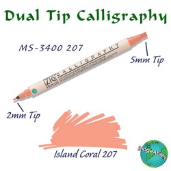 Zig Calligraphy Çift Uçlu Kaligrafi Kalemi 2 mm + 5 mm 207 Island Coral - 1