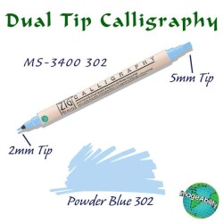 Zig Calligraphy Çift Uçlu Kaligrafi Kalemi 2 mm + 5 mm 302 Powder Blue - 1