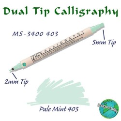 Zig Calligraphy Çift Uçlu Kaligrafi Kalemi 2 mm + 5 mm 403 Pale Mint - 1