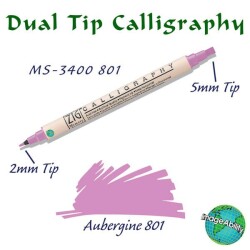 Zig Calligraphy Çift Uçlu Kaligrafi Kalemi 2 mm + 5 mm 801 Aubergine - 1