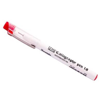 Zig Calligraphy Pen YAN KESİK Kaligrafi Kalemi 1.0 mm Kırmızı - 1