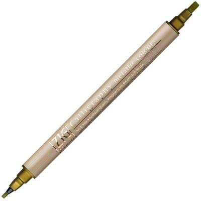 Zig Çift Uçlu Yaldızlı Kaligrafi Kalemi 2 mm + 3.5 mm 101 Metallic Gold - 1