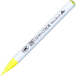 Zig Clean Color Real Brush Fırça Uçlu Marker Kalem 001 Fluorescent Yellow - 1