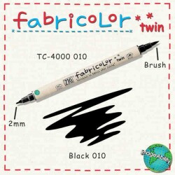 Zig Fabricolor Twin Çift Uçlu Kumaş Boyama Kalemi BLACK - 1