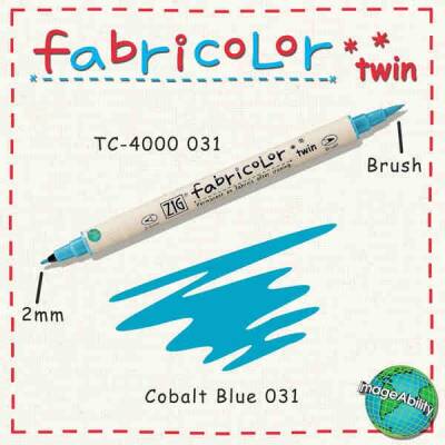 Zig Fabricolor Twin Çift Uçlu Kumaş Boyama Kalemi COBALT BLUE - 1