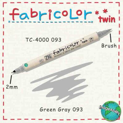 Zig Fabricolor Twin Çift Uçlu Kumaş Boyama Kalemi GREEN GREY - 1