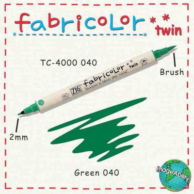 Zig Fabricolor Twin Çift Uçlu Kumaş Boyama Kalemi GREEN - 1