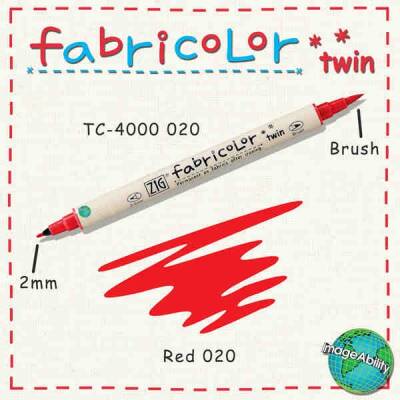 Zig Fabricolor Twin Çift Uçlu Kumaş Boyama Kalemi RED - 1