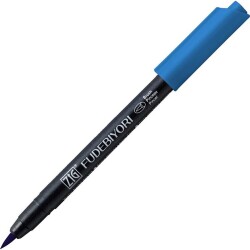 Zig Fudebiyori Brush Pen Fırça Uçlu Kalem 34 DULL BLUE - 1
