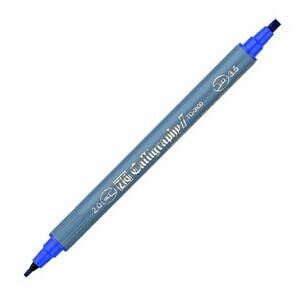 Zig Kaligrafi Kalemi Çift Uçlu 2 mm + 3.5 mm Mavi - 1
