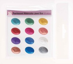 Zig Pearlescent Watercolor Jewel Box Sedefli Sulu Boya 12 Renk - 1