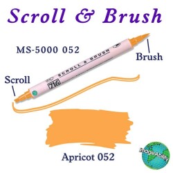 Zig Scroll & Brush Çift Çizgi ve Fırça Uçlu Kaligrafi ve Gölgeleme Kalemi 052 Apricot - 1