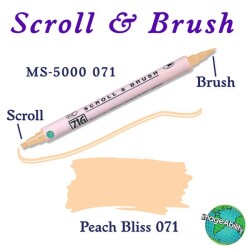 Zig Scroll & Brush Çift Çizgi ve Fırça Uçlu Kaligrafi ve Gölgeleme Kalemi 071 Peach Bliss - 1